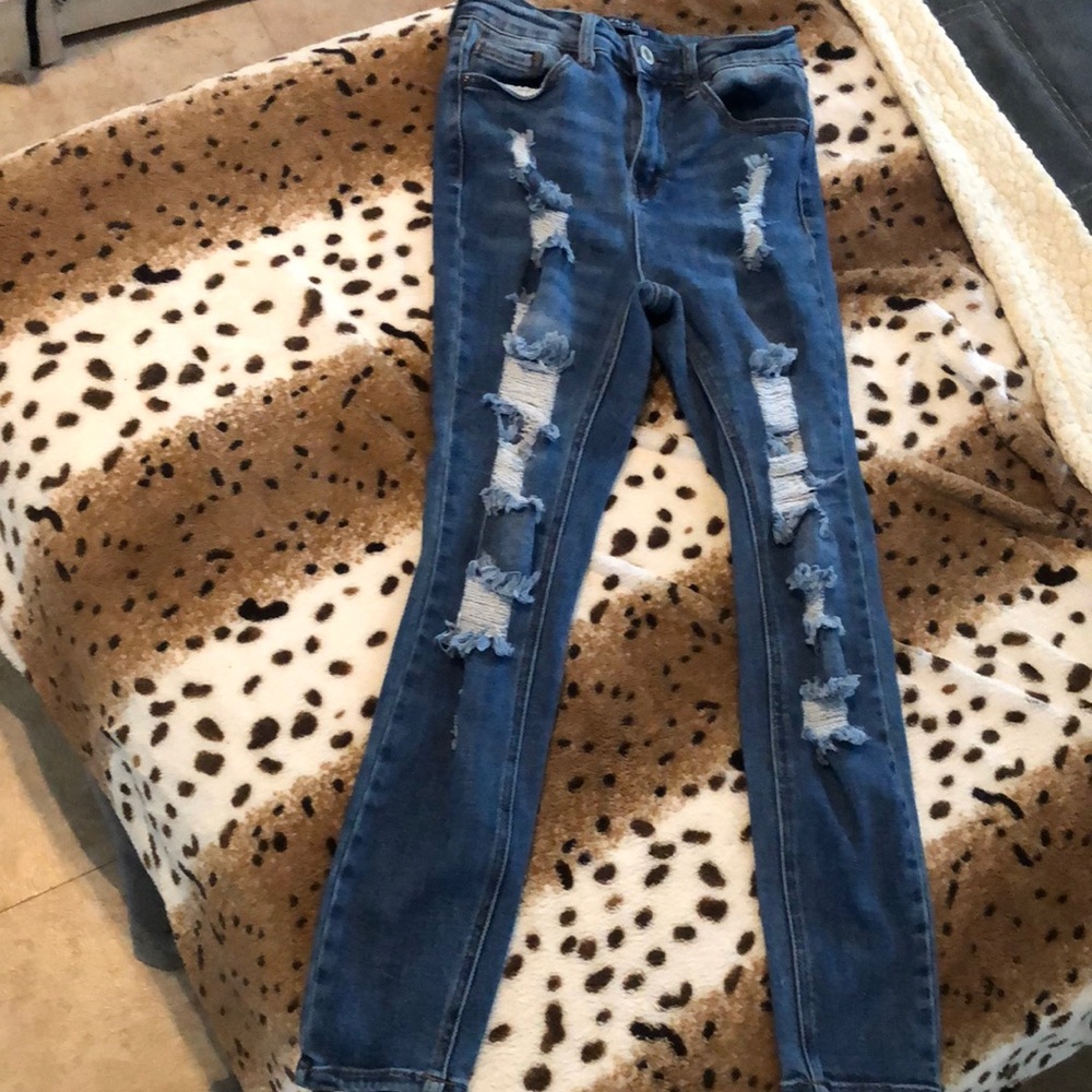 Wax jean girls distressed jeans( bought in jr department)